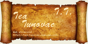 Tea Tunovac vizit kartica